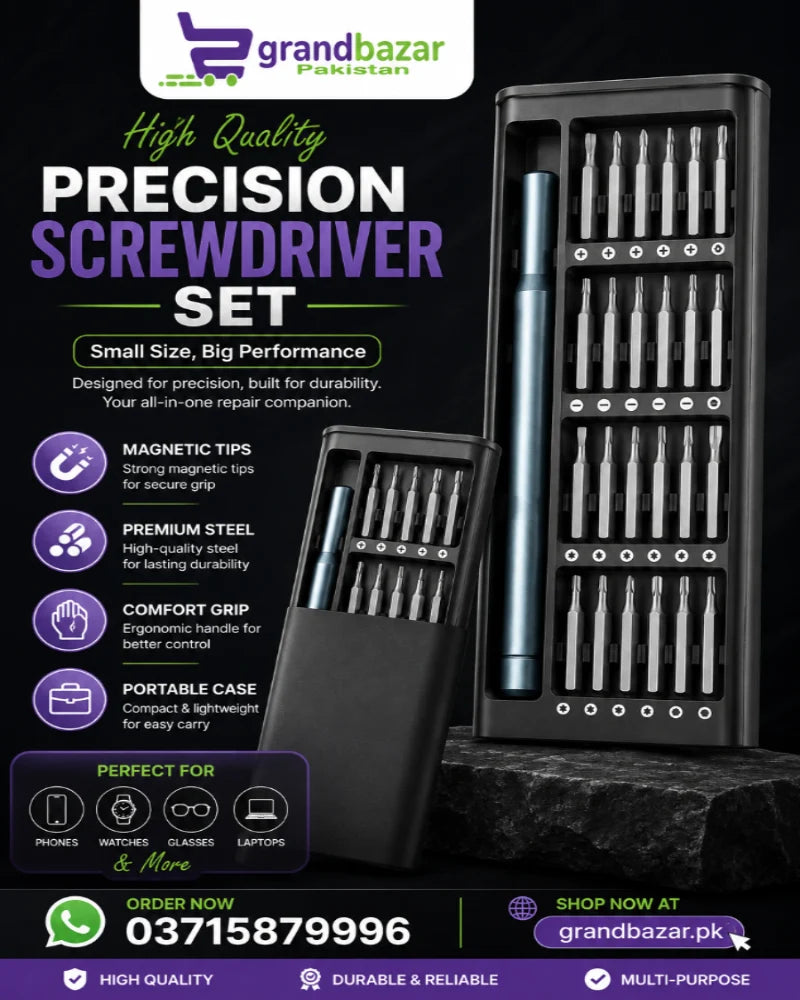 24 in 1 Magnetic Precision Screwdriver Set | Mini Pocket Repair Tool Kit for Mobile, Laptop, Camera, Watch, Glasses & Electronics